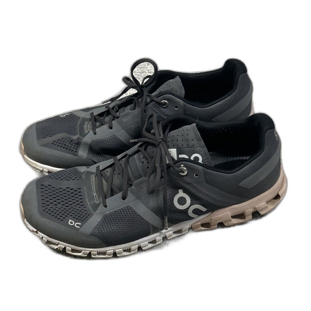 On CloudFlow Shoes Womens Size 11 Mesh Gray Pink Running Athletic Sneakers
